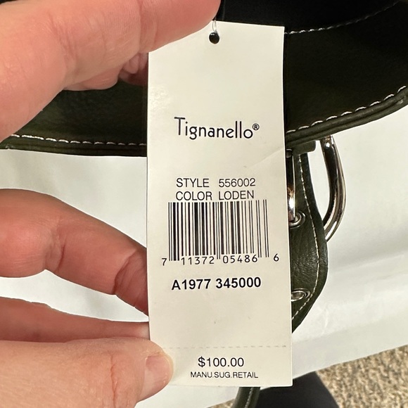 Tignanello Olive Leather Shoulder Bag - Picture 11 of 11